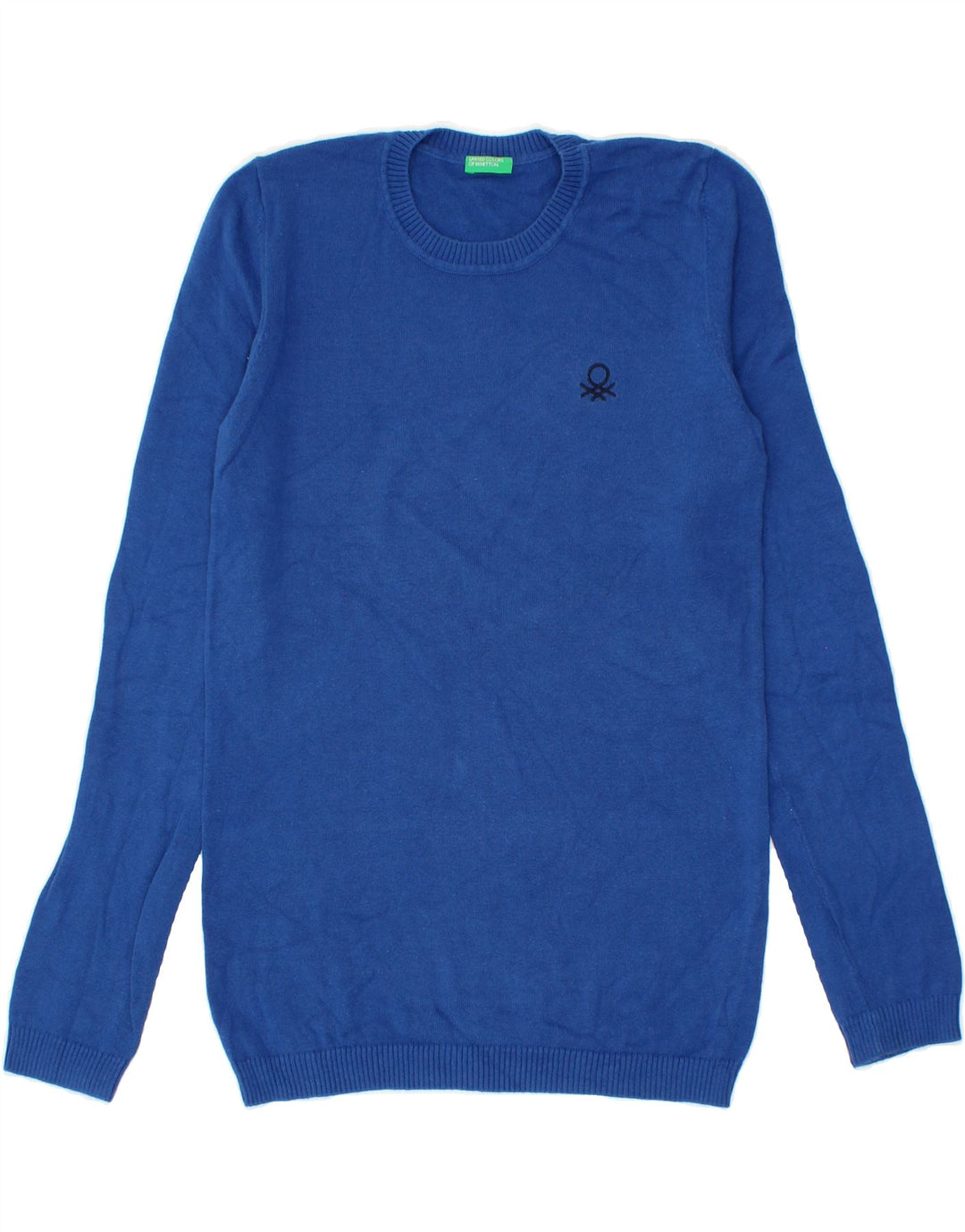 BENETTON Womens Crew Neck Jumper Sweater UK 10 Small Blue Vintage Benetton and Second-Hand Benetton from Messina Hembry 