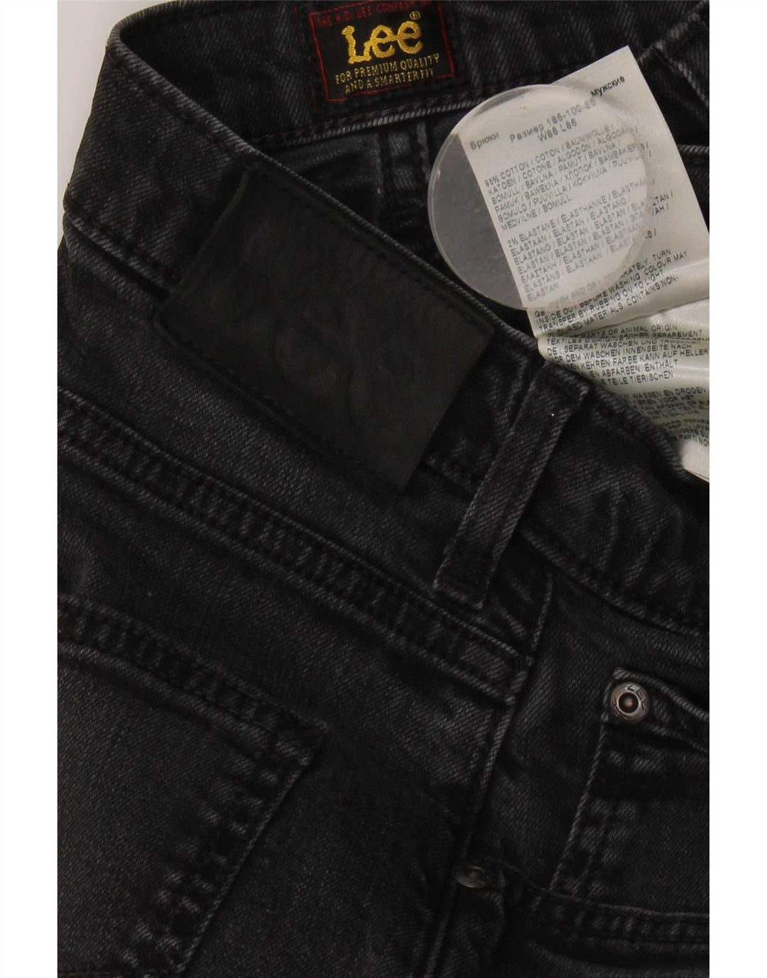 Lee Mens Brooklyn Straight Jeans W34 L30 Black Cotton