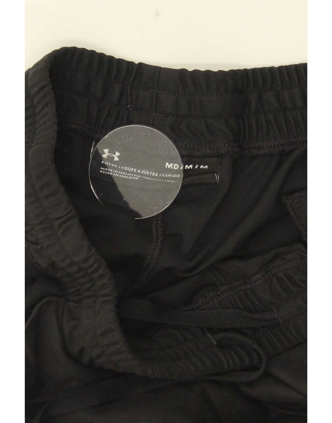 Under Armour Mens Fitted Tracksuit Trousers Medium  Black Colourblock