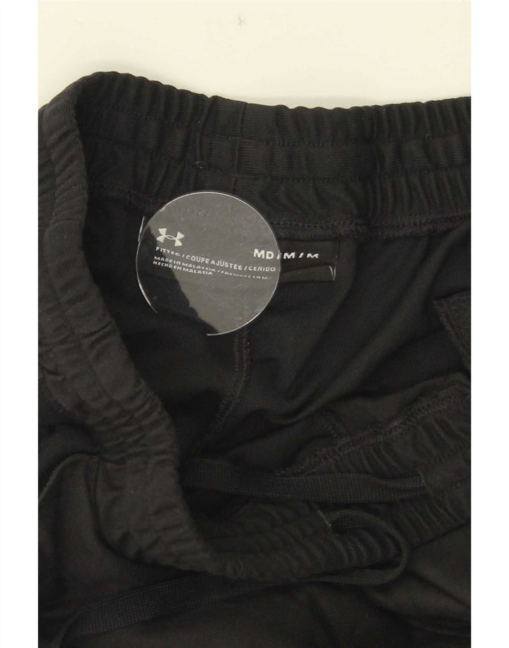 Under Armour Mens Fitted Tracksuit Trousers Medium  Black Colourblock