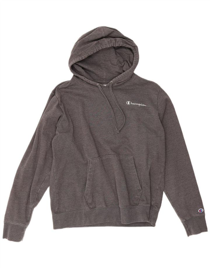 Champion Mens Hoodie Jumper Large Grey Cotton