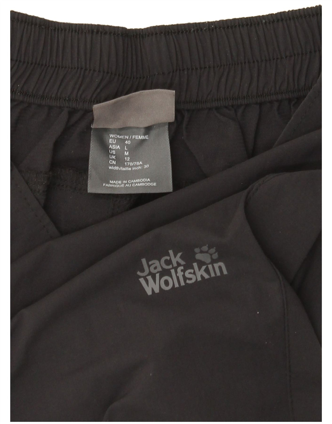 Pantaloncini Bermuda da donna Jack Wolfskin UK 12 medi W32 neri