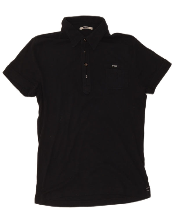 Gas Womens Polo Shirt UK 10 Small Black Cotton