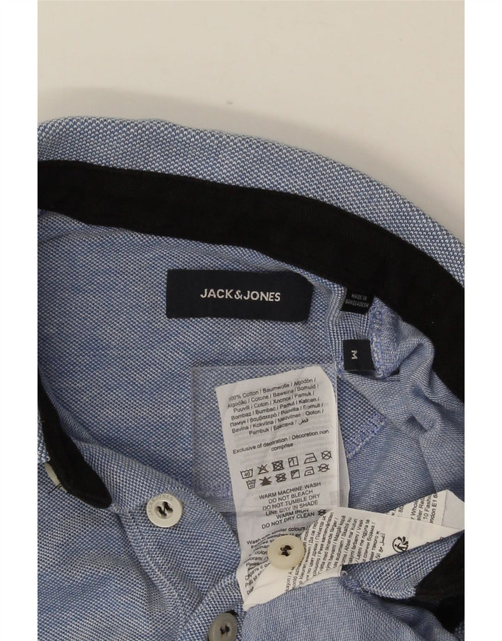 Jack & Jones Mens Polo Shirt Medium Blue Cotton