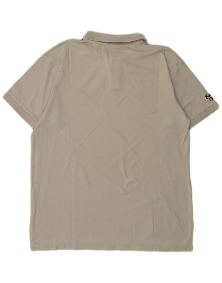 Polo grafica da uomo Umbro grande in cotone grigio