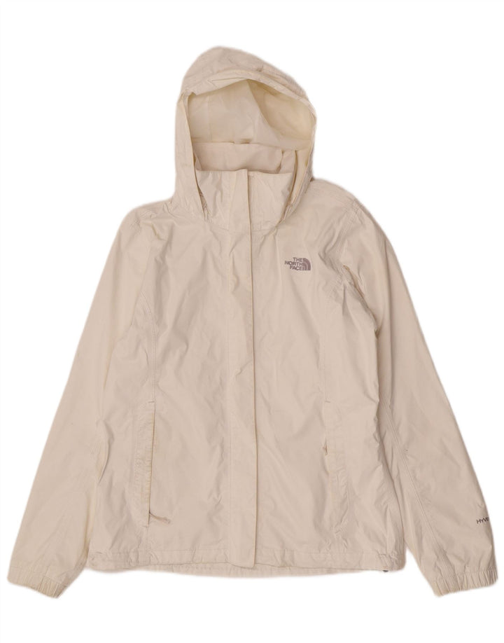 The North Face Womens Hooded Rain Jacket UK 14 Medium White Nylon