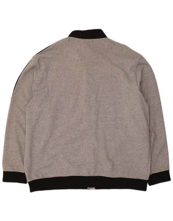 Giacca da tuta da uomo Adidas 2XL in cotone color block grigio