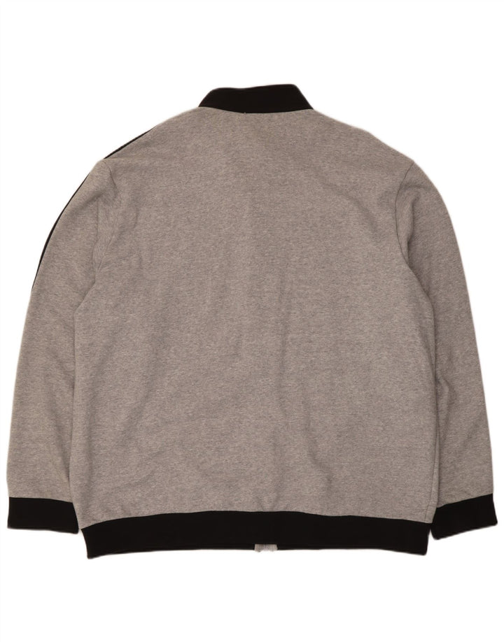 Adidas Mens Tracksuit Top Jacket 2XL Grey Colourblock Cotton