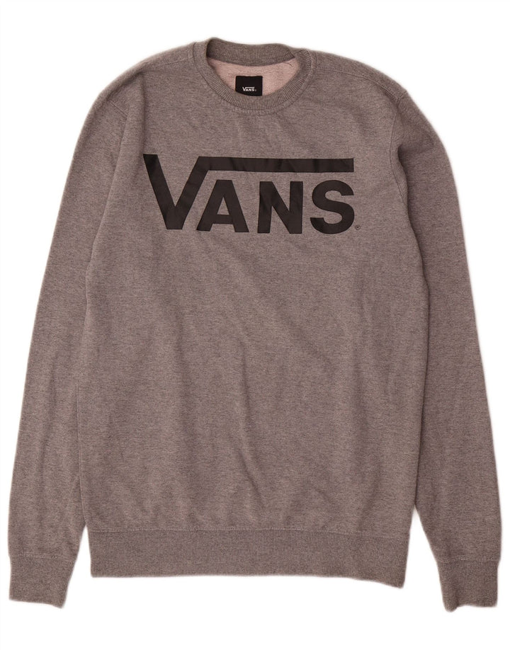 Vans Mens Graphic Sweatshirt Jumper XS Grey Cotton