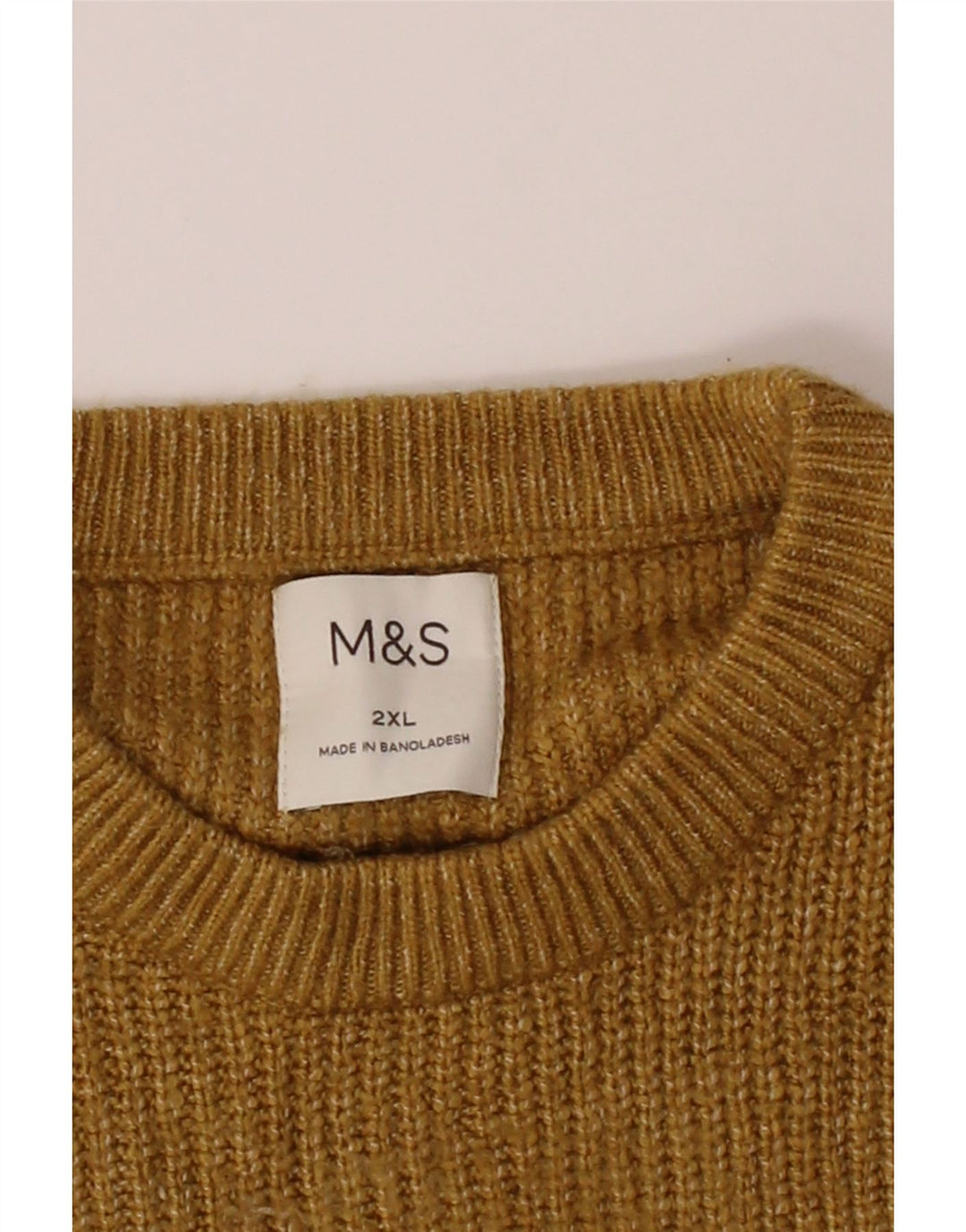 MARKS & SPENCER Mens Crew Neck Jumper Sweater 2XL Green Polyamide