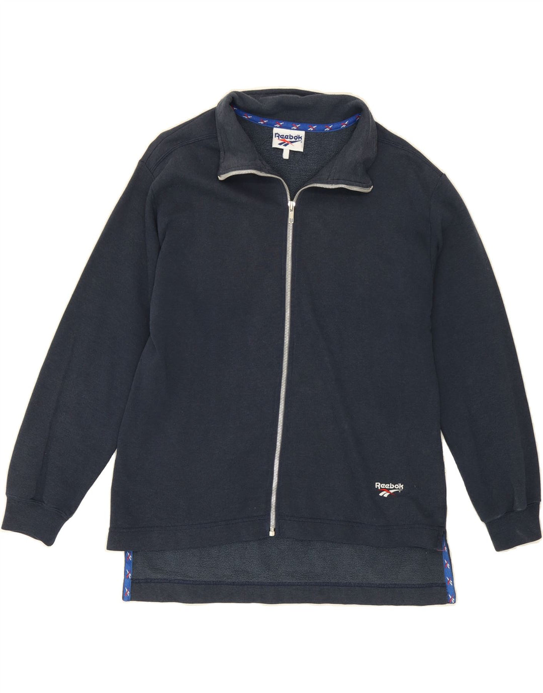 REEBOK Womens Tracksuit Top Jacket UK 16 Large Navy Blue Vintage Reebok and Second-Hand Reebok from Messina Hembry 
