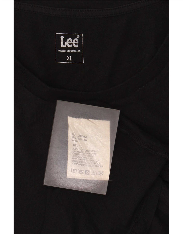 Lee Mens Graphic T-Shirt Top XL Black Cotton