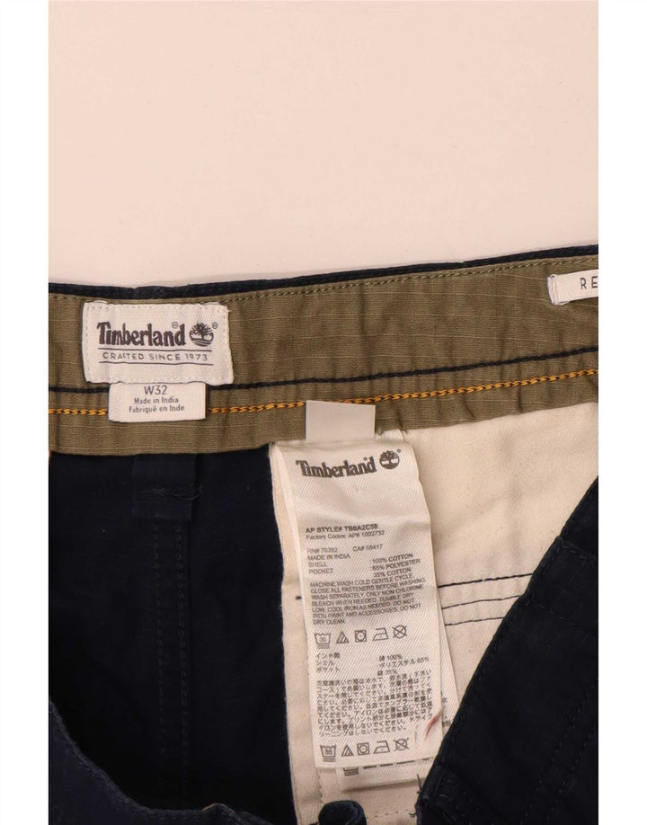 Мужские шорты карго Timberland W32, средние, темно-синие, хлопок
