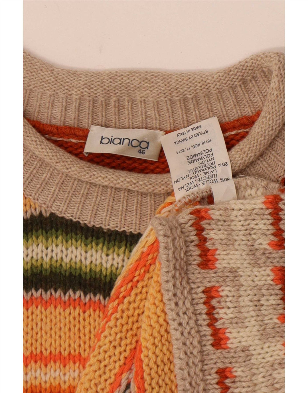 Bianca Womens Turtle Neck Jumper Sweater IT 46 Large Multicoloured