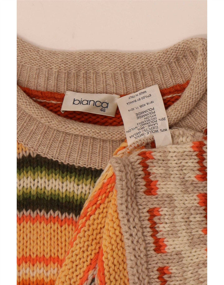 Bianca Womens Turtle Neck Jumper Sweater IT 46 Large Multicoloured