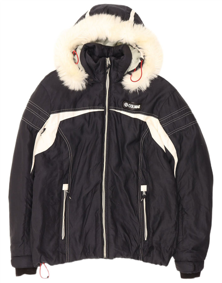Colmar Mens Hooded Ski Jacket IT 46 Small Black Colourblock