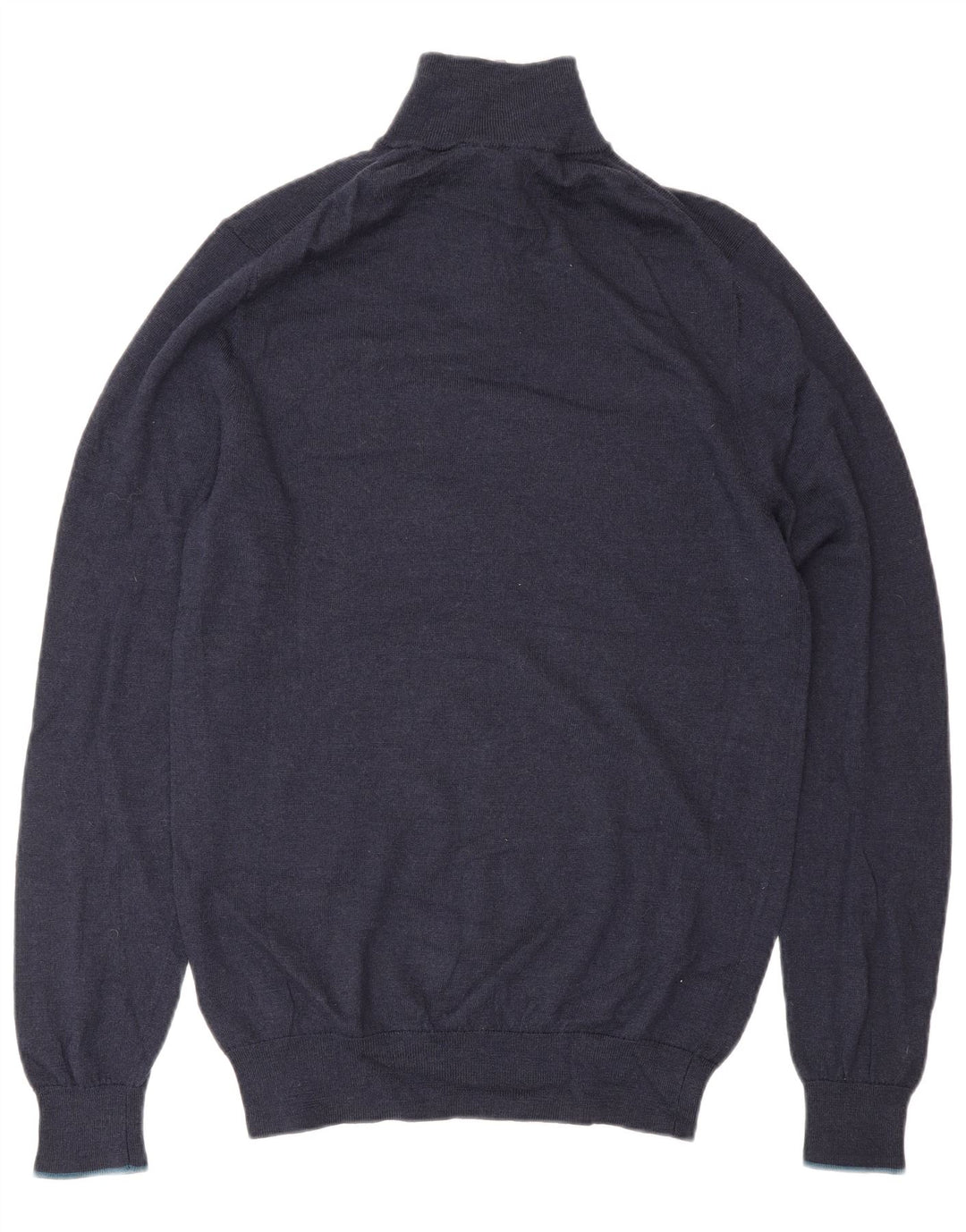 White Stuff Herre Zip Neck Jumper Sweater Small Navy Blue Wool