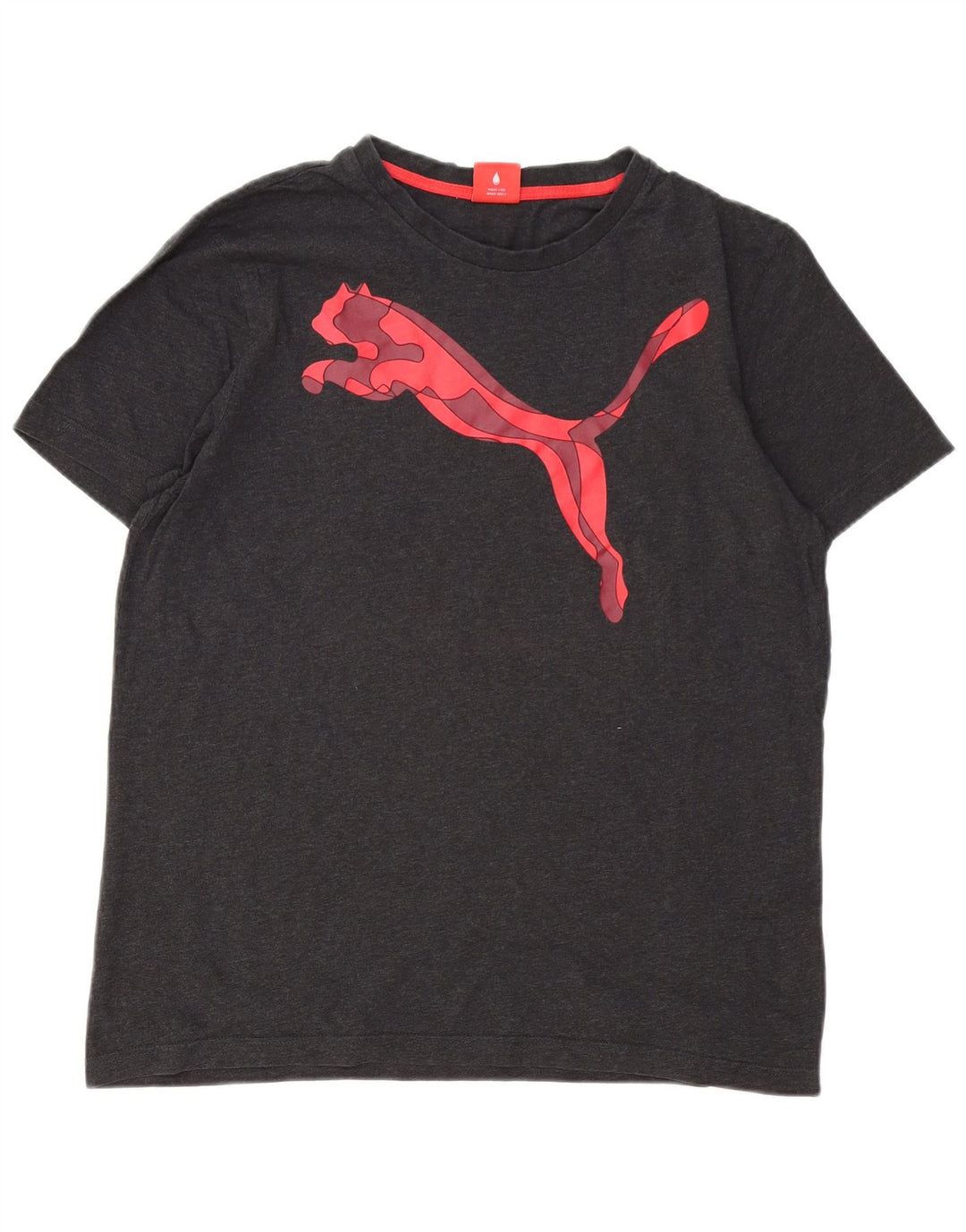 PUMA Mens Graphic T-Shirt Top Large Grey Cotton