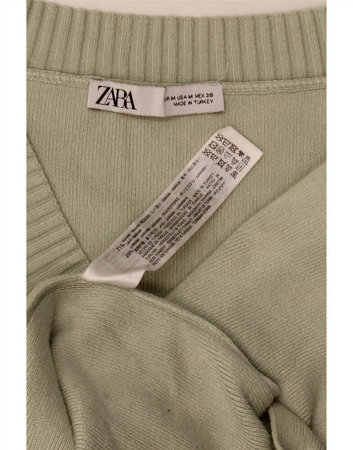 Zara Womens Oversized Vest Tank Top UK 14 Medium Khaki Viscose