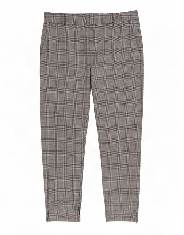 Zara Slim Chino-Hose für Damen, EU 40, M, W30, L27, Grau mit Hahnentrittmuster