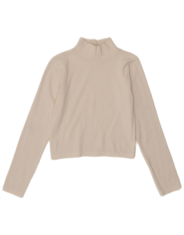 Top corto da donna Zara a maniche lunghe UK 12 bianco medio