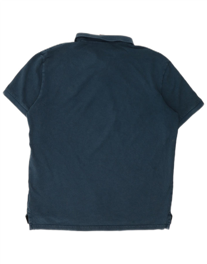 Superdry Mens Polo Shirt Large Navy Blue Cotton