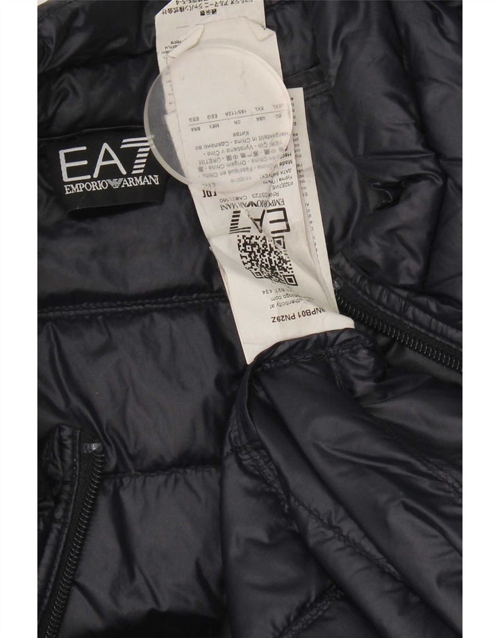 Armani Mens Graphic Padded Jacket UK 44 2XL Navy Blue Nylon