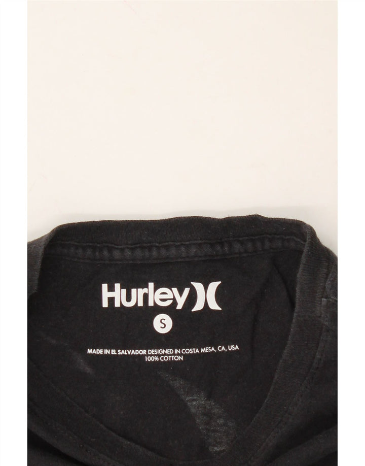 HURLEY Mens Graphic T-Shirt Top Small Black Cotton Vintage Hurley and Second-Hand Hurley from Messina Hembry 