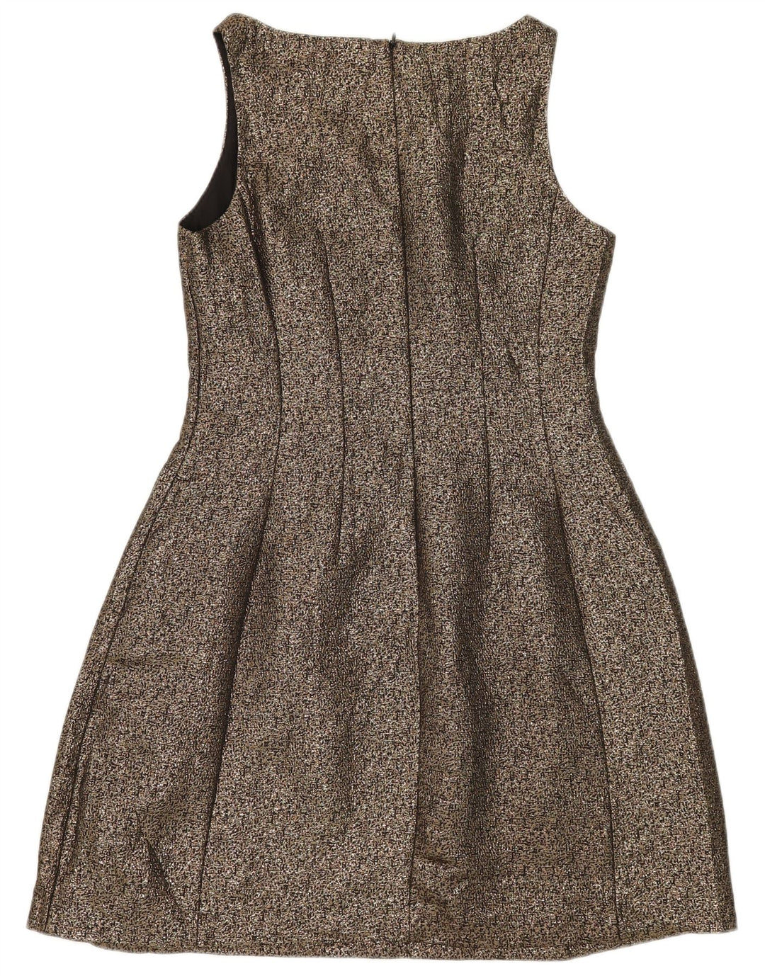 Oasis Womens Sleeveless A-Line Dress UK 12 Medium Gold Polyester