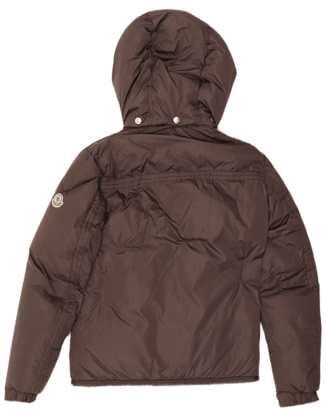 Moncler Womens Hooded Padded Jacket Size 0 XS Grey Polyamide