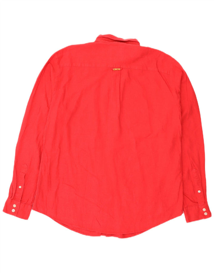 Crew Clothing Mens Shirt Large Red Linen