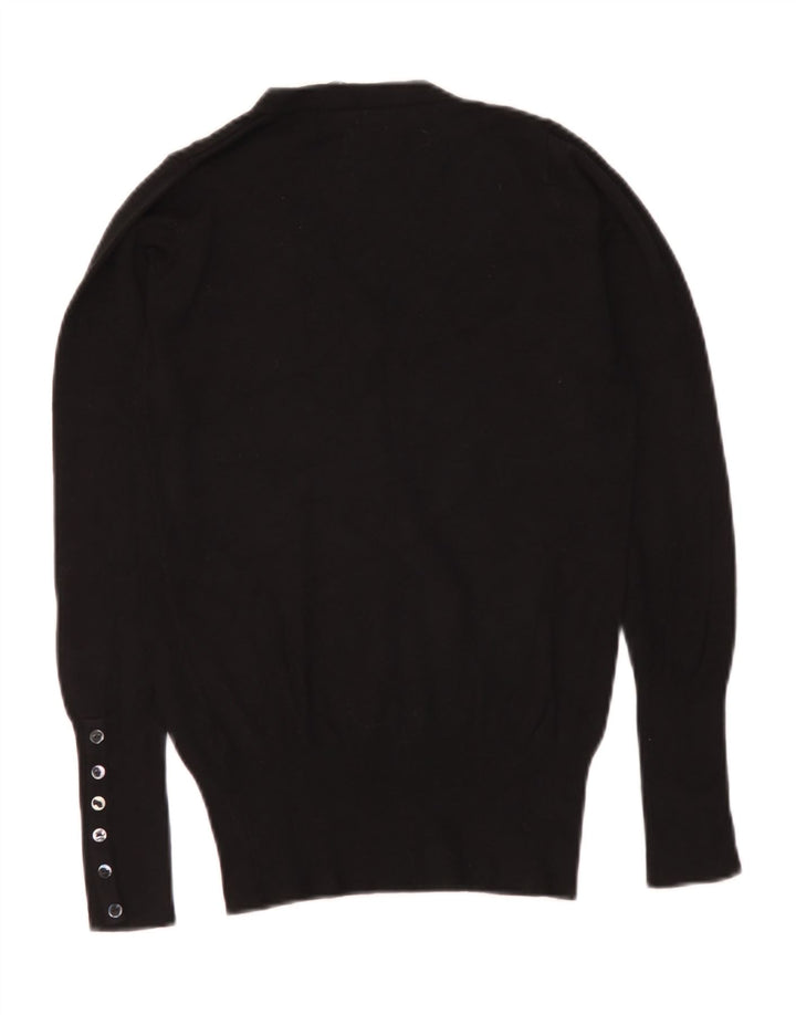 Zara Womens V-Neck Jumper Sweater UK 10 Small Black