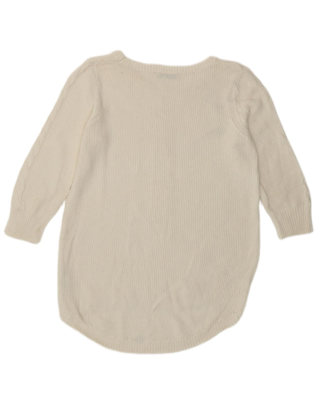 Oasis Womens Boat Neck Jumper Sweater UK 14 Medium White Cotton