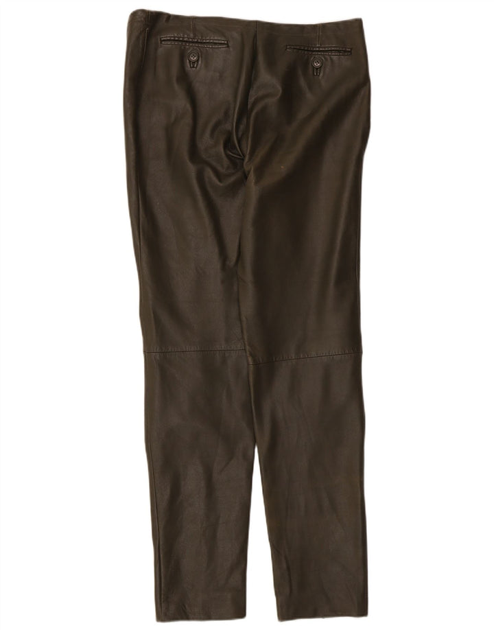 Pantalones de cuero vintage para mujer W32 L29 Caqui