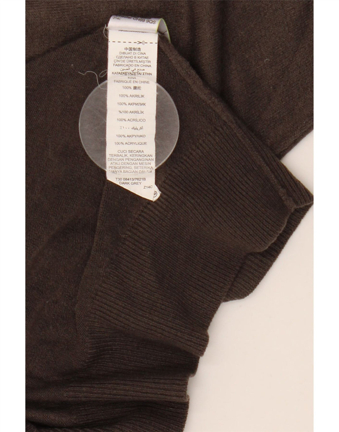 Maglione maglione da uomo Marks & Spencer a collo alto in acrilico grigio medio