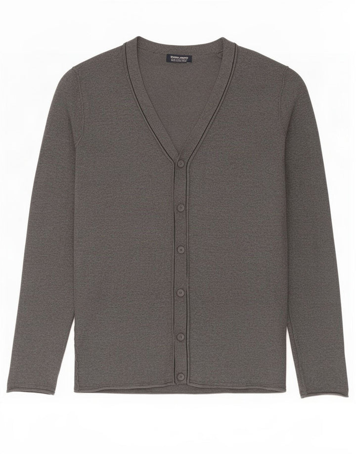 Zara Mens Cardigan Sweater XL Grey