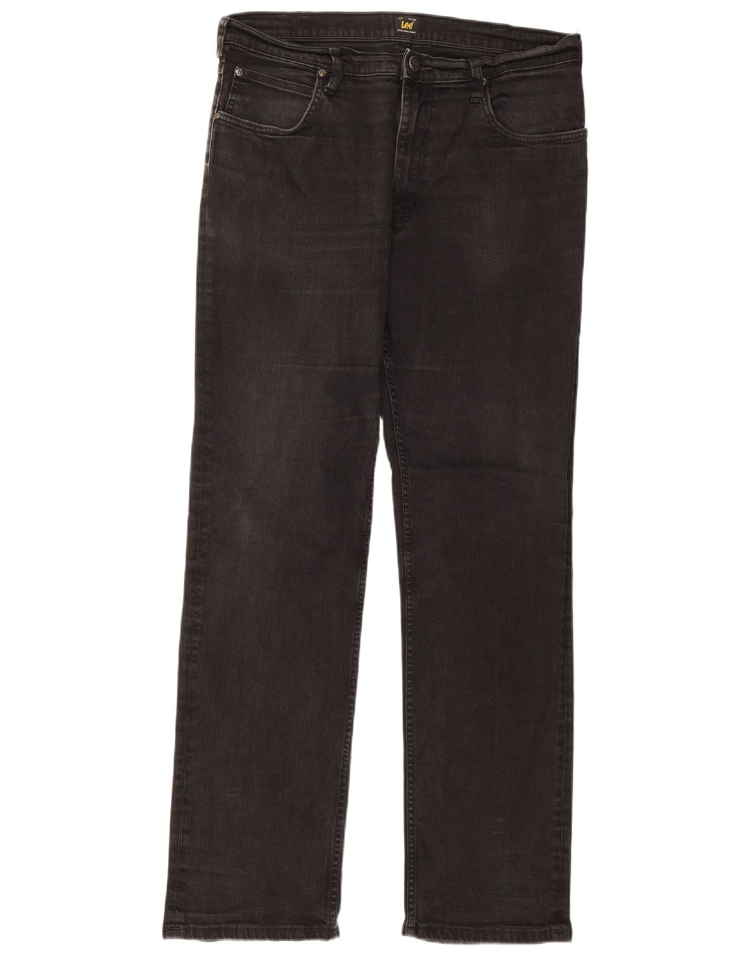 Lee Womens Brooklyn Straight Jeans W36 L34 Black Cotton