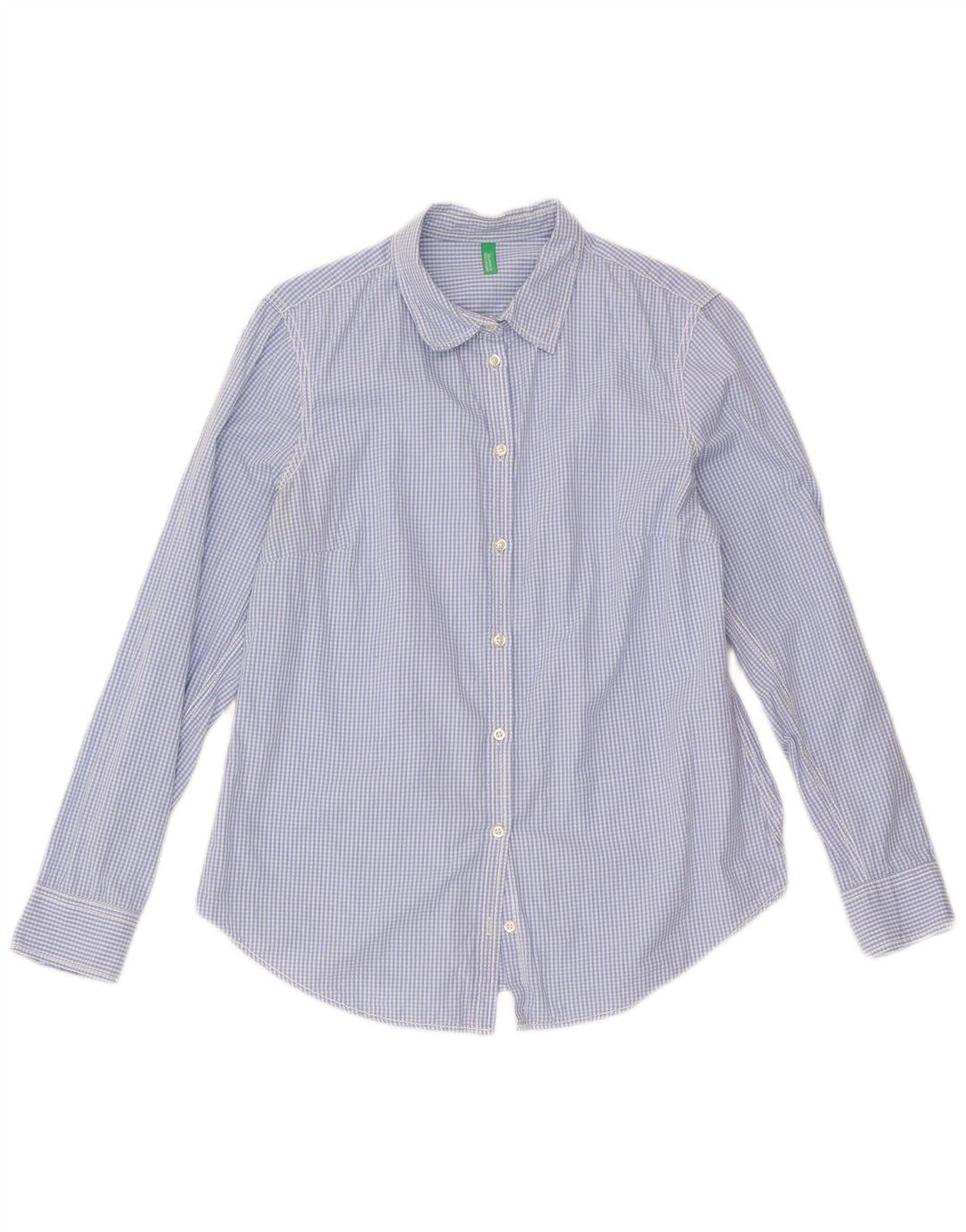 Benetton Chemise Femme UK 12 Medium Blue Gingham