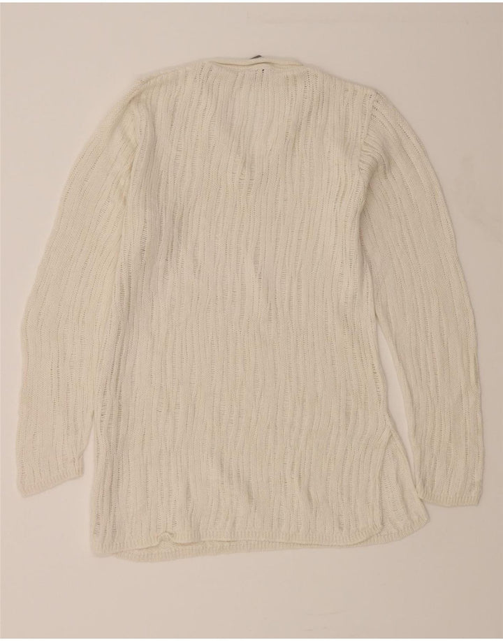 ONYX Womens V-Neck Jumper Sweater UK 12 Medium Off White Vintage Onyx and Second-Hand Onyx from Messina Hembry 