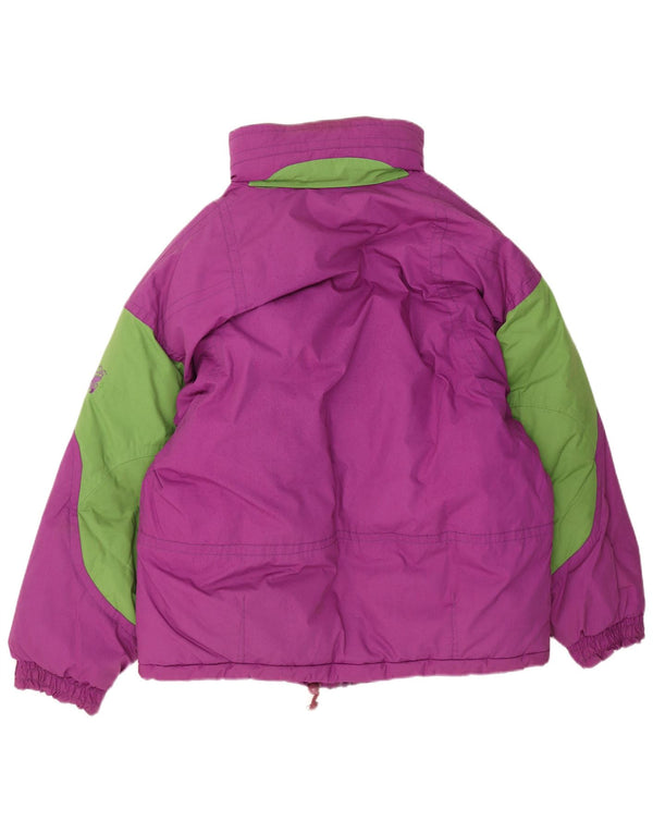 Brugi Mens Hooded Ski Jacket UK 40 Large Purple Colourblock Polyester