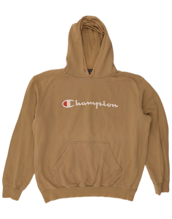 Felpa con cappuccio grafica da uomo Champion XL in cotone beige