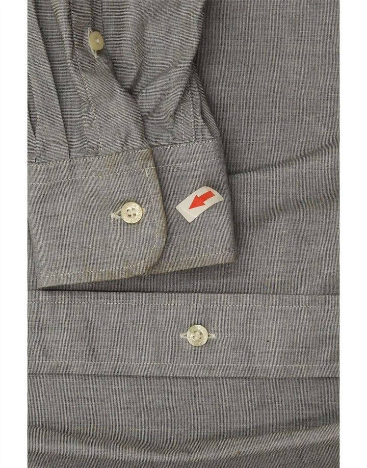 Lacoste Herrenhemd Größe 45 XL Graue Baumwolle