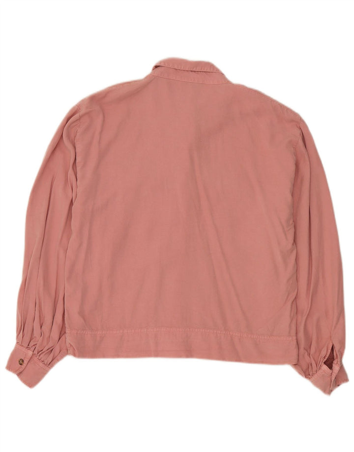 Topshop Womens Overshirt Oversized Shirt UK 10 Small Pink Lyocell