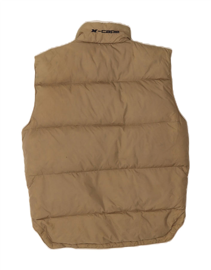 X-CAPE Mens Padded Gilet UK 36 Small Beige Nylon Vintage X-Cape and Second-Hand X-Cape from Messina Hembry 