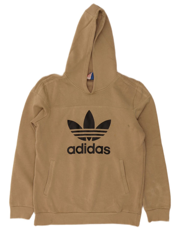Adidas Boys Graphic Hoodie Jumper 15-16 ετών Μπεζ βαμβακερό