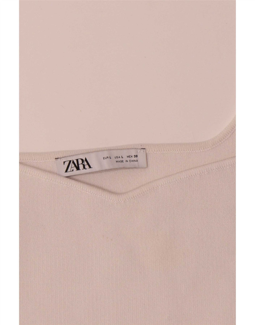 Zara női Crop Cami felső UK 14 nagy fehér poliészter