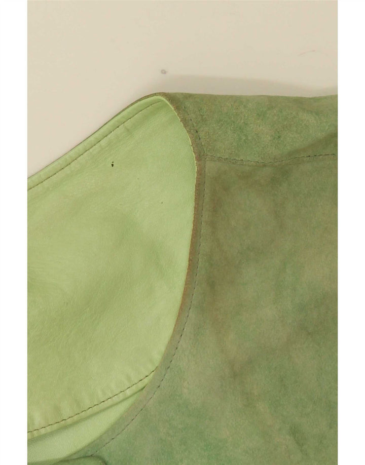 Vintage mujer ante chaqueta Reino Unido 20 2XL verde