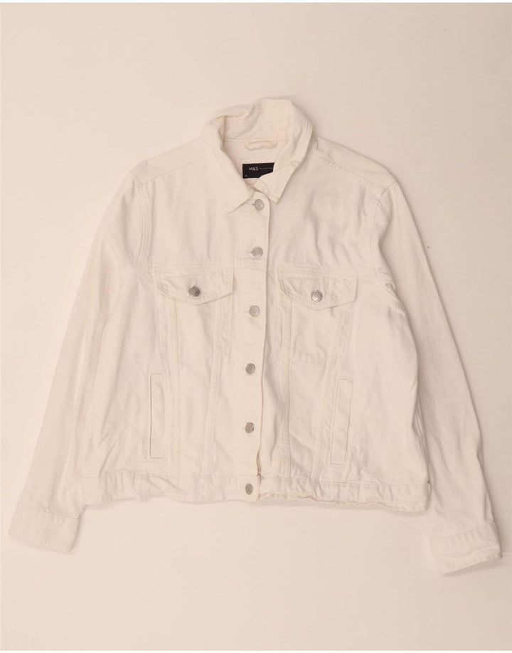 Giacca in denim da donna Marks & Spencer UK 18 XL cotone bianco