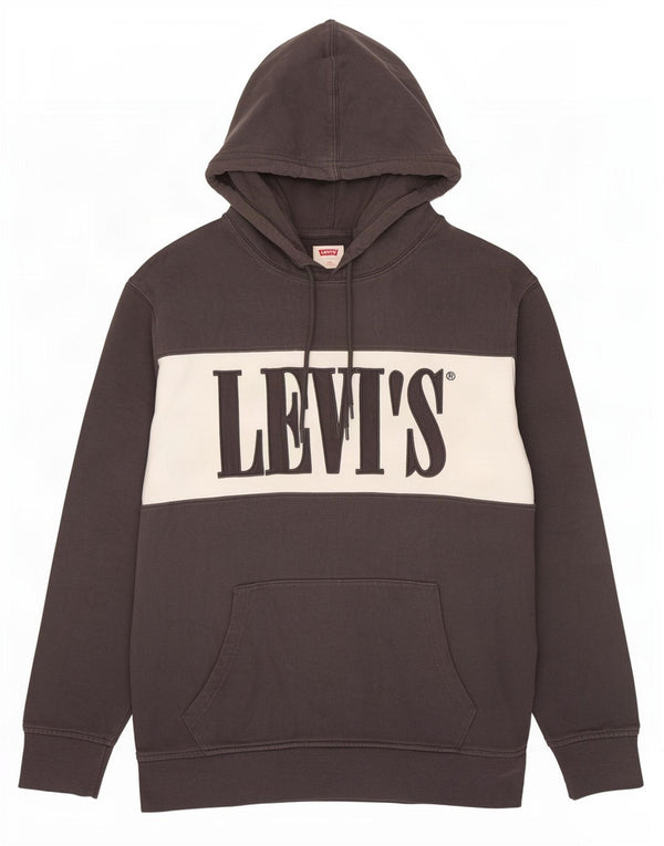 Maglione con cappuccio grafico da uomo Levi's in cotone color block grigio medio