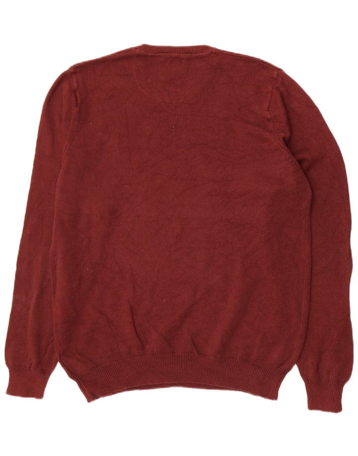 Maglione maglione girocollo da uomo Marks & Spencer vestibilità regolare bordeaux medio